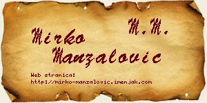 Mirko Manzalović vizit kartica